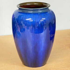 Vintage Denby Danesby Bourne Vase Electric Blue Stoneware 1930's